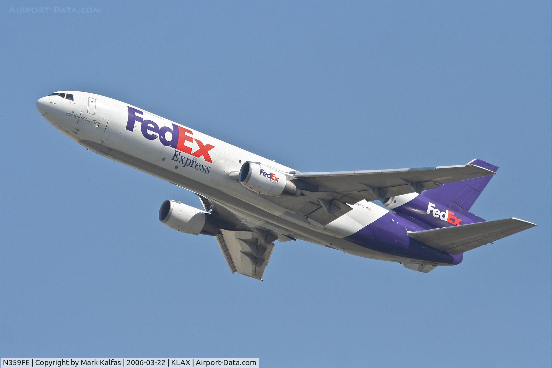 N359FE, 1980 McDonnell Douglas MD-10-10F C/N 46635, FedEX MD-10-10F, 25L departure KLAX.