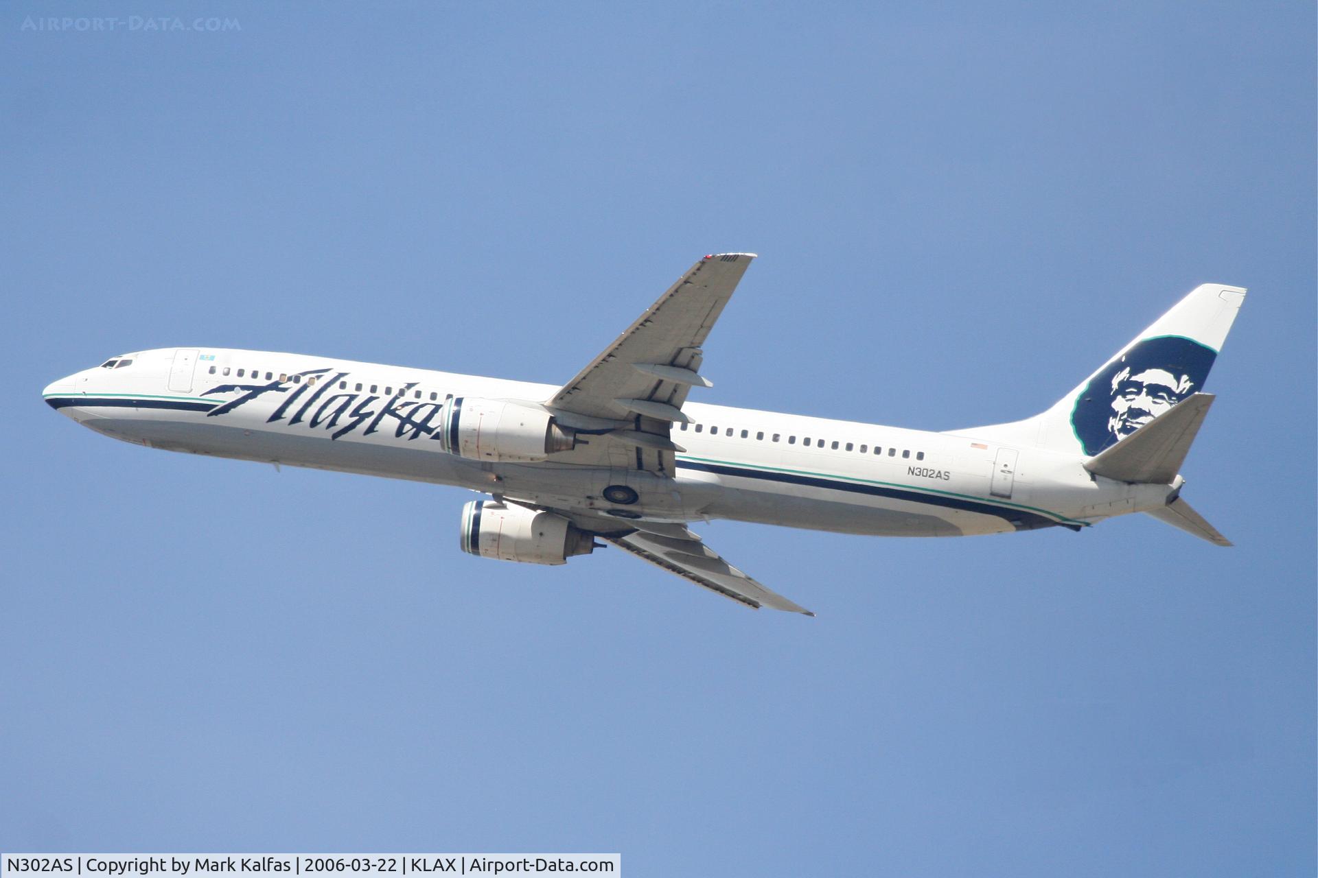 N302AS, 2003 Boeing 737-990 C/N 30017, Alaska Airlines Boeing 737-990, 25R departure KLAX.