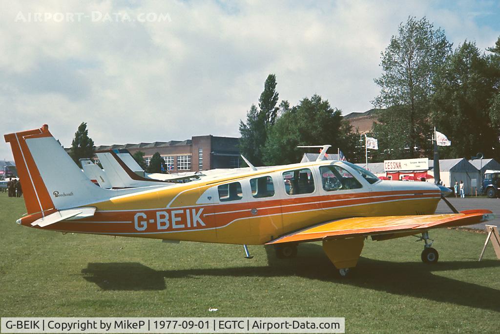 G-BEIK, 1976 Beech A36 Bonanza 36 C/N E-987, 1977 Business and Light Aviation Show.