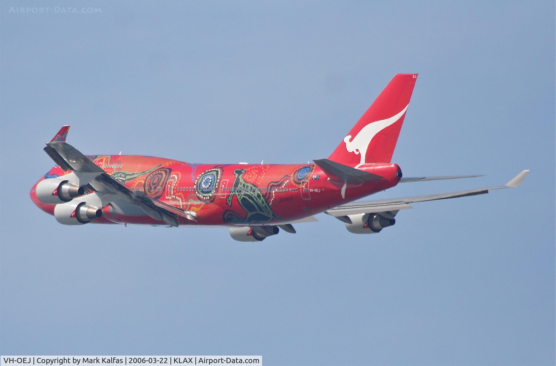 VH-OEJ, 2003 Boeing 747-438/ER C/N 32914, Qantas Boeing 747-438, 25R departure KLAX.