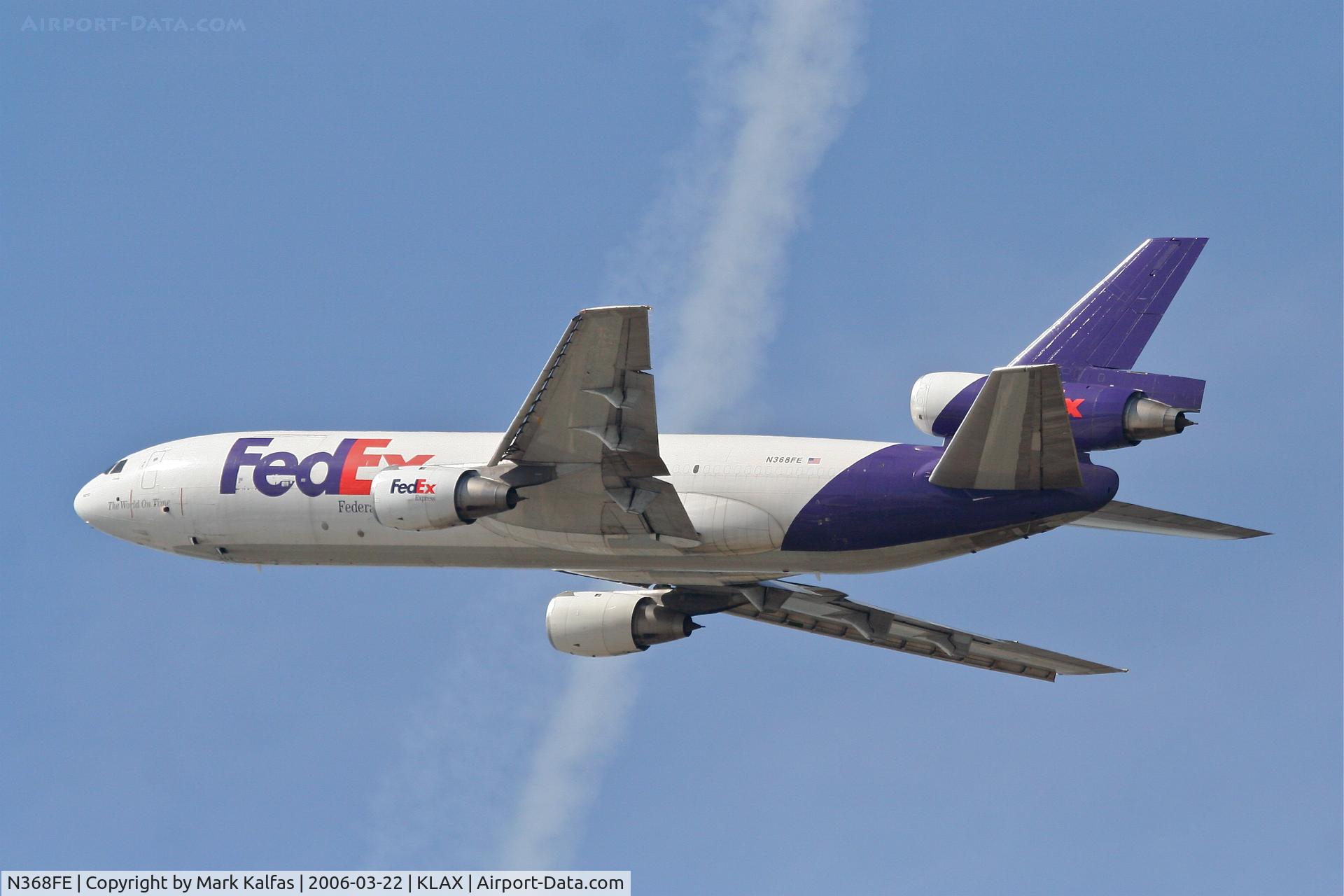N368FE, 1971 McDonnell Douglas MD-10-10F C/N 46606, FedEX MD-10-10F, 25L departure KLAX.