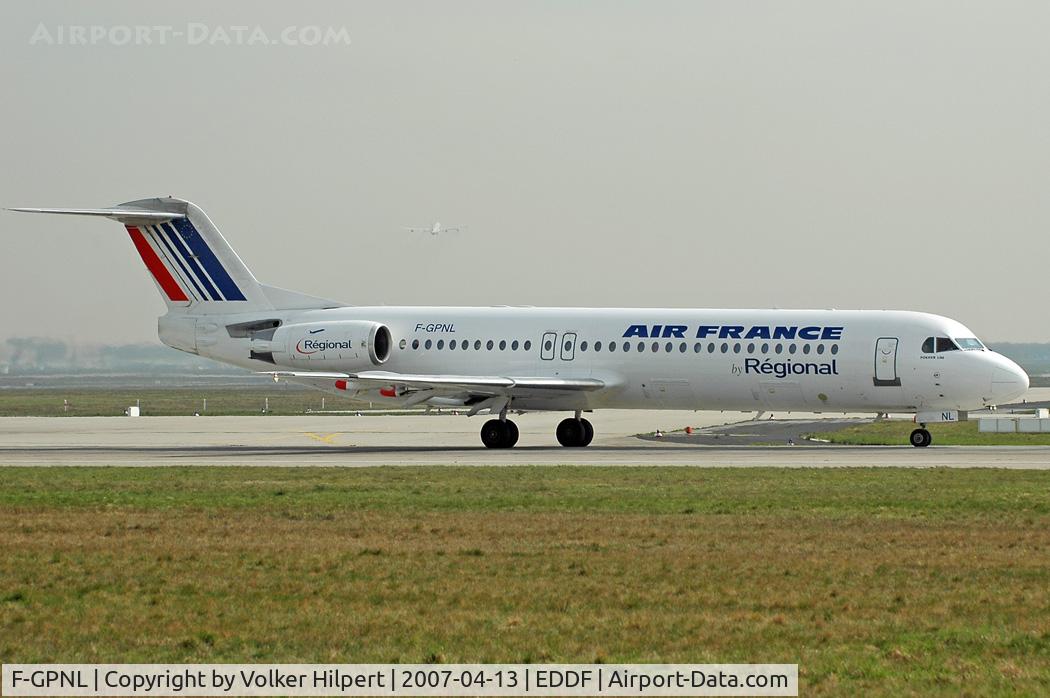 F-GPNL, 1990 Fokker 100 (F-28-0100) C/N 11325, Air France Regional