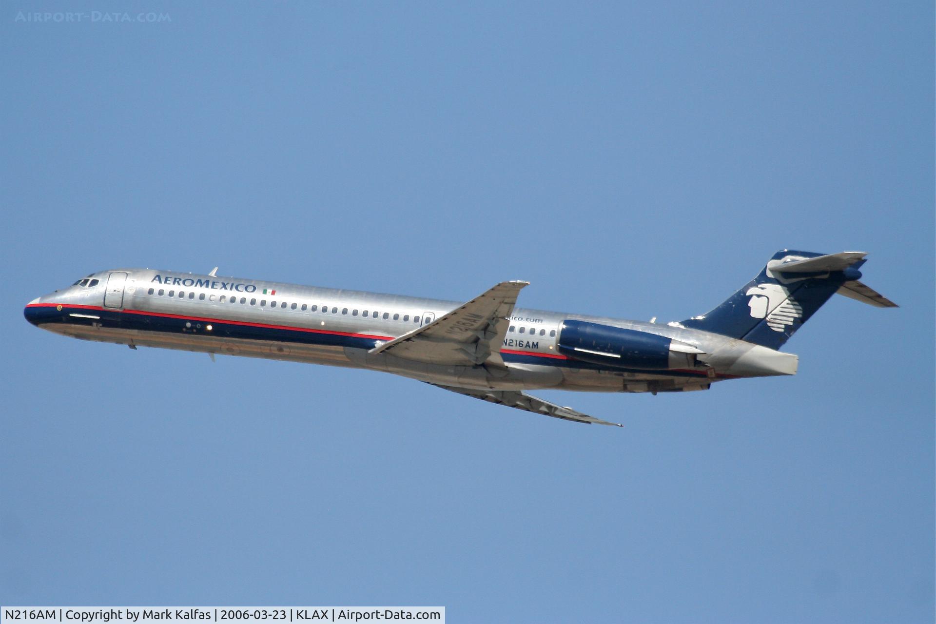 N216AM, 1988 McDonnell Douglas DC-9-87 C/N 49586, AeroMexico Mcdonnell Douglas DC-9-87 , 25R departure KLAX.