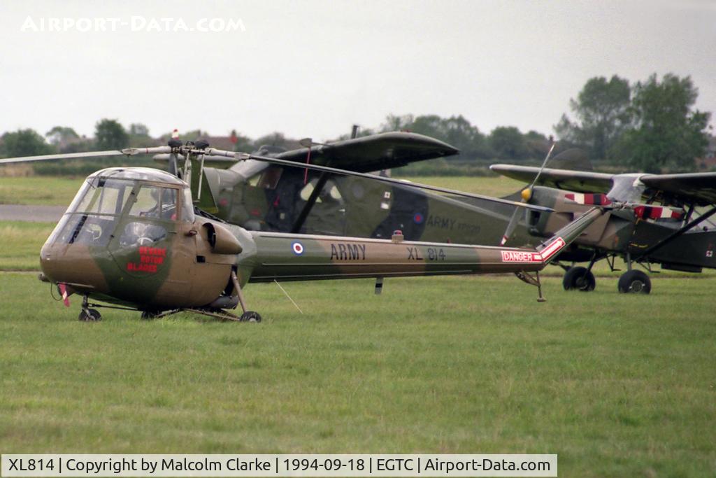 XL814, 1959 Saunders-Roe Skeeter AOP.12 C/N S2/5099, Saunders-Roe Skeeter AOP12 at Cranfields Air Show and Helifest in 1994.