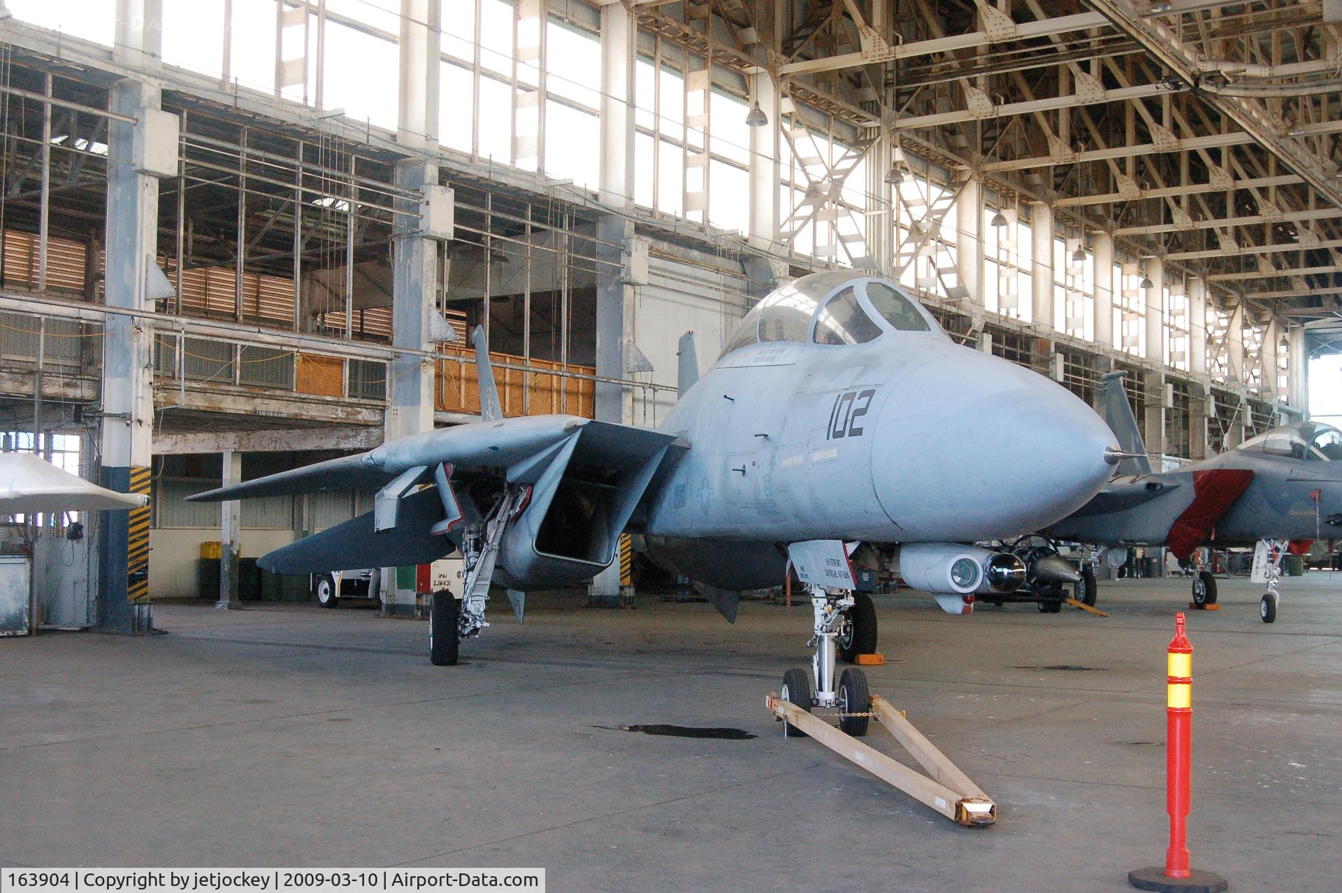 163904, Grumman F-14D Tomcat C/N 614/D-19, Grumman F14 Tomcat under restoration in Hanger 67 at the Pacific Aviation Museum Hawaii we were lucky to get to see these airframes   