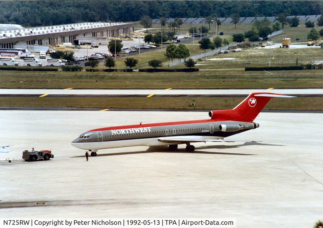 N725RW, 1978 Boeing 727-2M7 C/N 21502, Boeing 727-2M7 of Northwest Airlines at Tampa in May 1992.