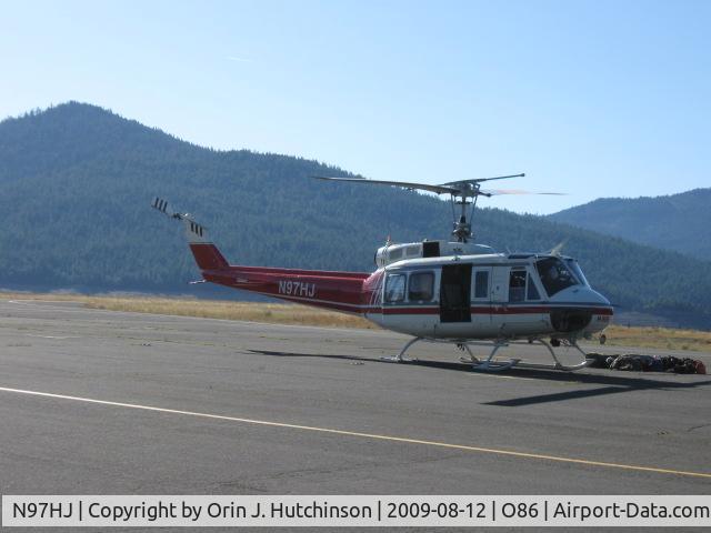 N97HJ, 1974 Bell 205A-1 C/N 30173, N97HJ on the tarmac at Trinity Center, CA