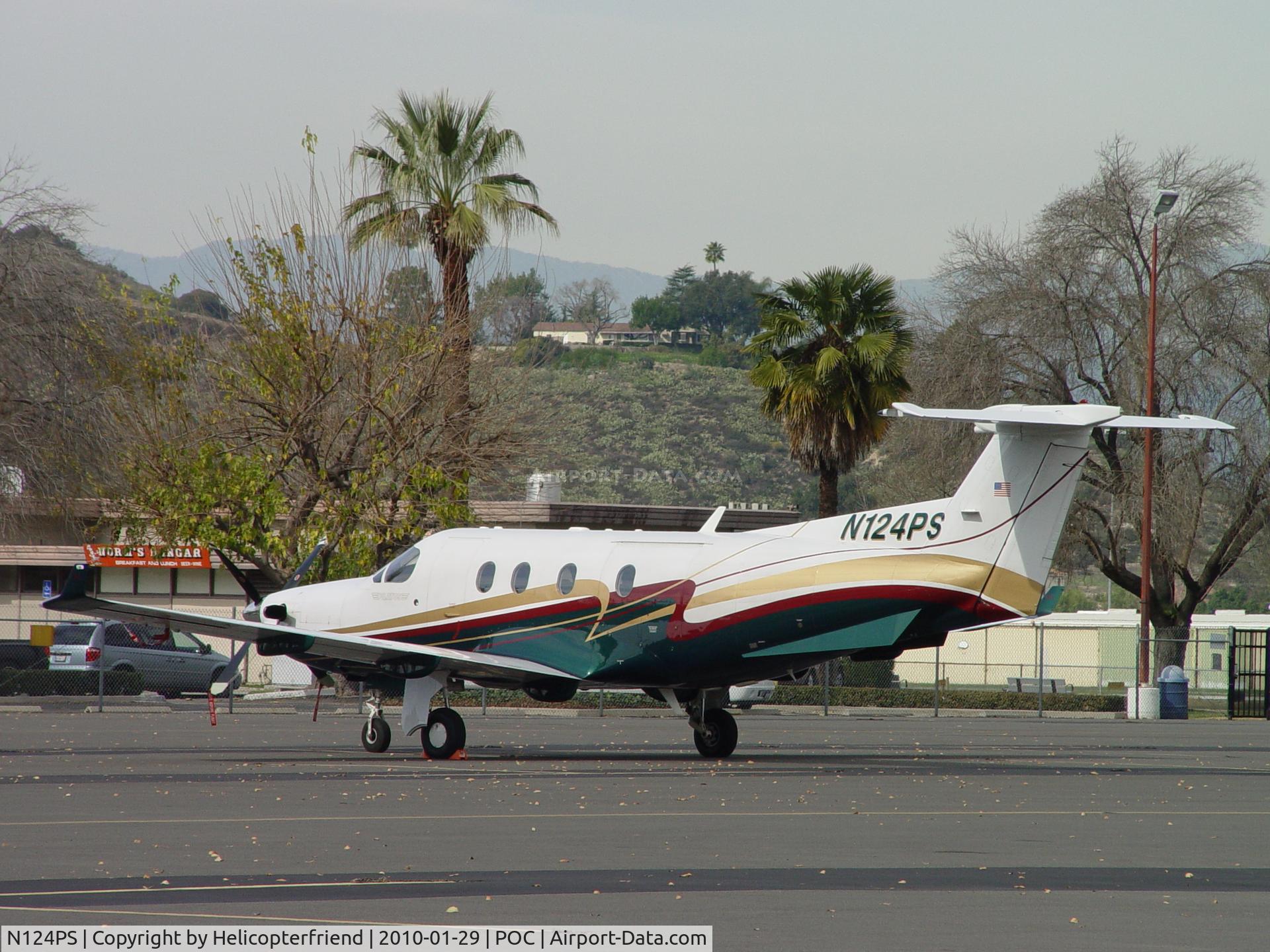 N124PS, 2003 Pilatus PC-12/45 C/N 502, Parked in transient parking at Brackett