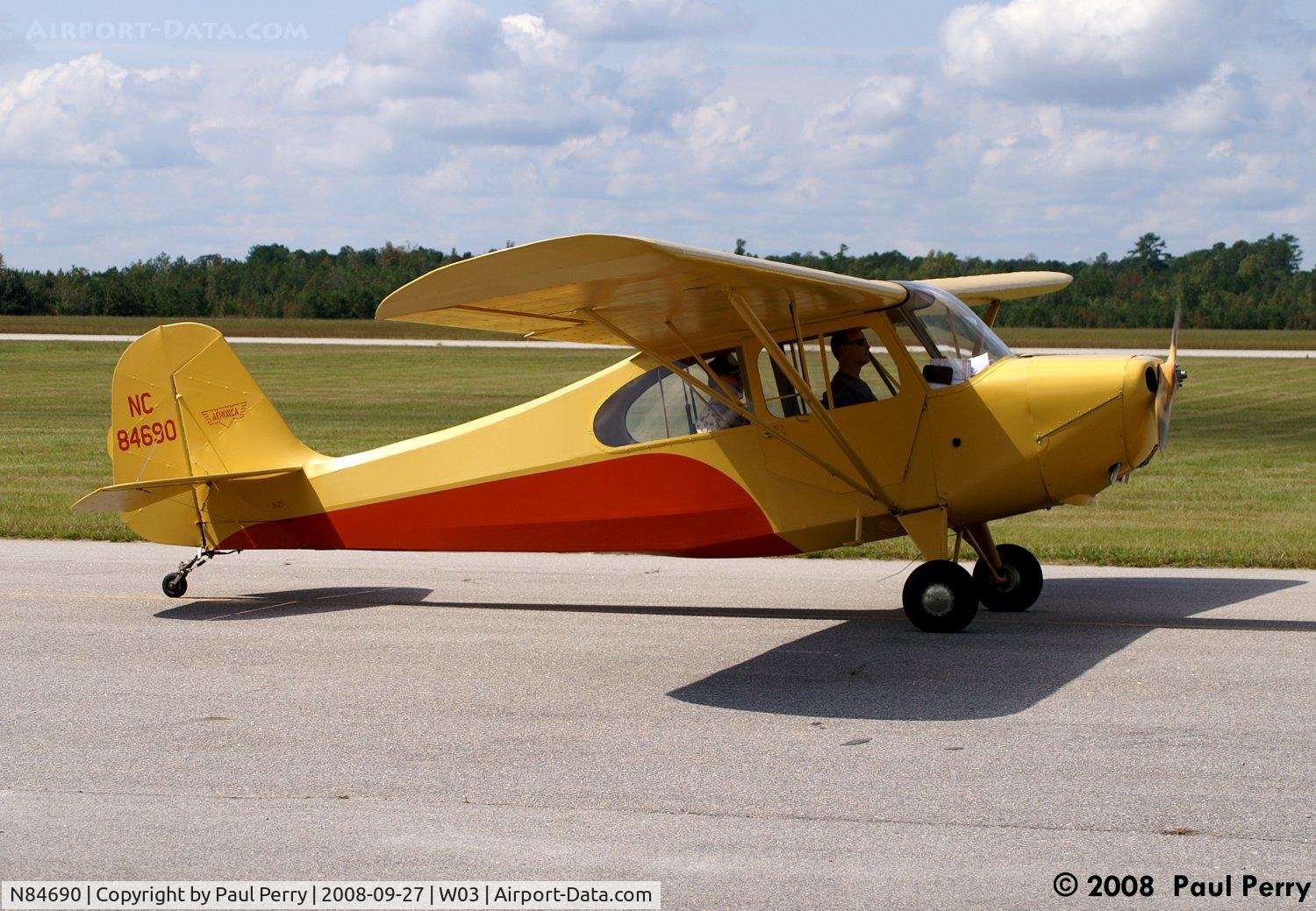 N84690, 1946 Aeronca 7AC Champion C/N 7AC-3402, Golden oldie arriving at Wilson