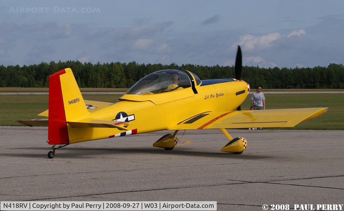 N418RV, 2008 Vans RV-8 C/N 80226, Bright Vans taxiing by