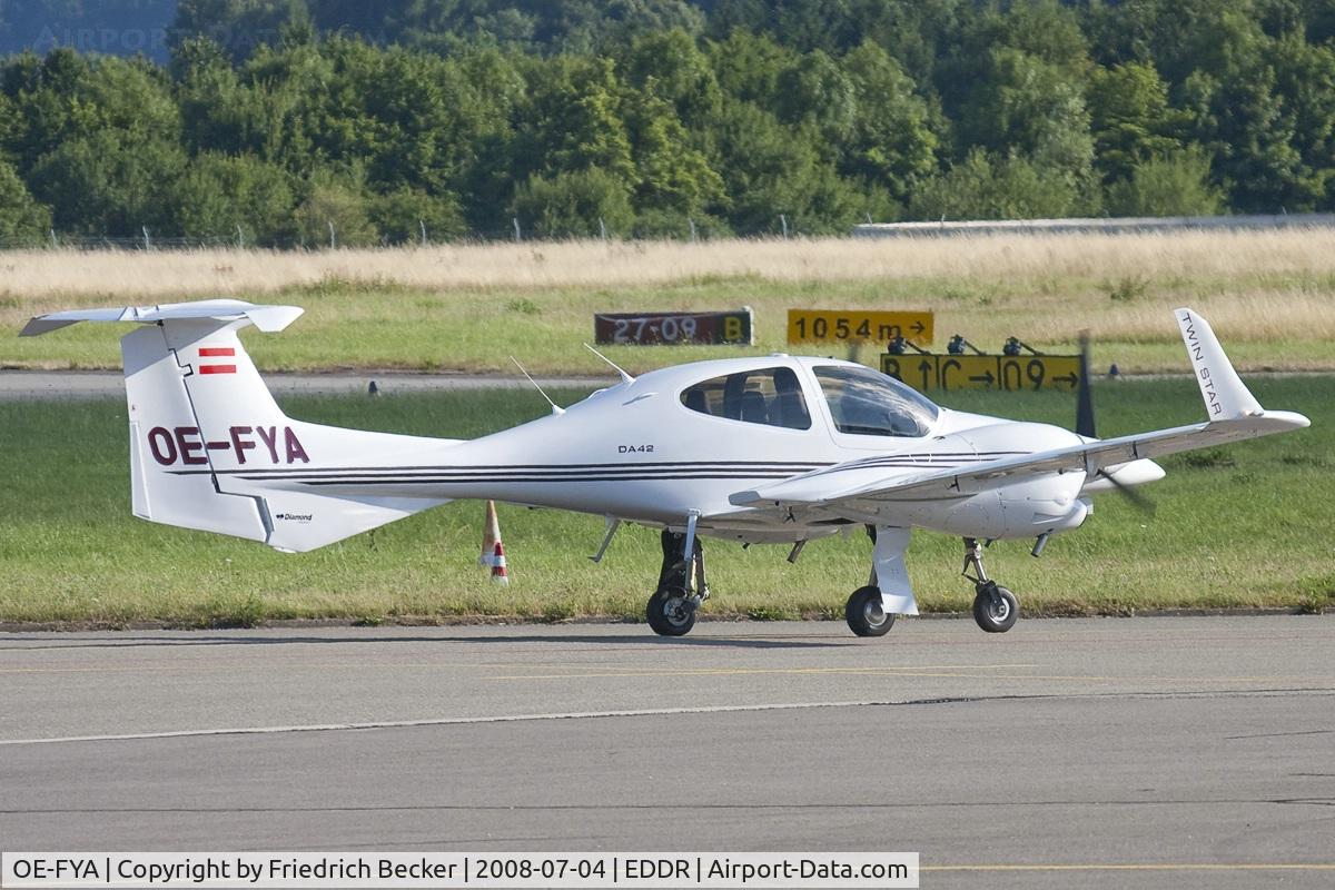 OE-FYA, 2008 Diamond DA-42 Twin Star C/N 42.361, refuelling and night stop at Saarbrücken