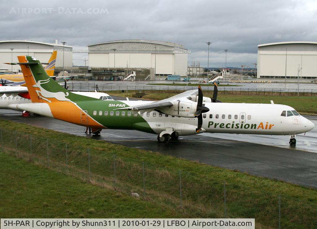5H-PAR, 1996 ATR 72-212 C/N 460, Arriving to Latecoere Aeroservices facility on returning to lessor...
