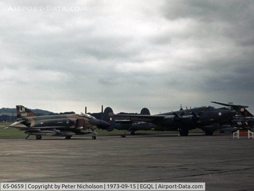 65-0659, 1965 McDonnell F-4D Phantom II C/N 1671, F-4D Phantom of 48th Tactical Fighter Wing at RAF Lakenheath on display at the 1973 Leuchars Airshow.
