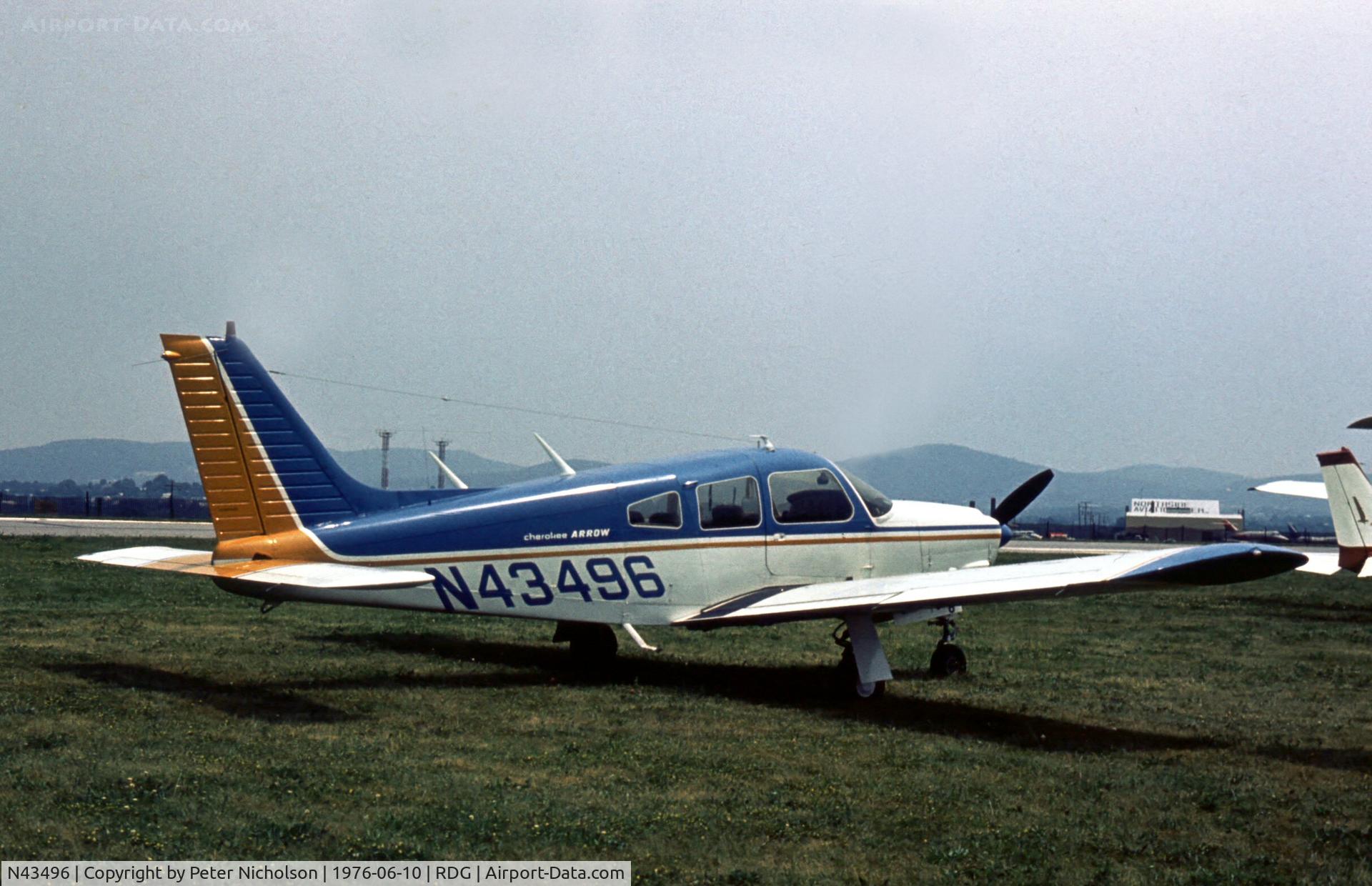 N43496, Piper PA-28R-200 C/N 28R-7435275, PA-28R Cherokee Arrow 200 present at the 1976 Reading Airshow.