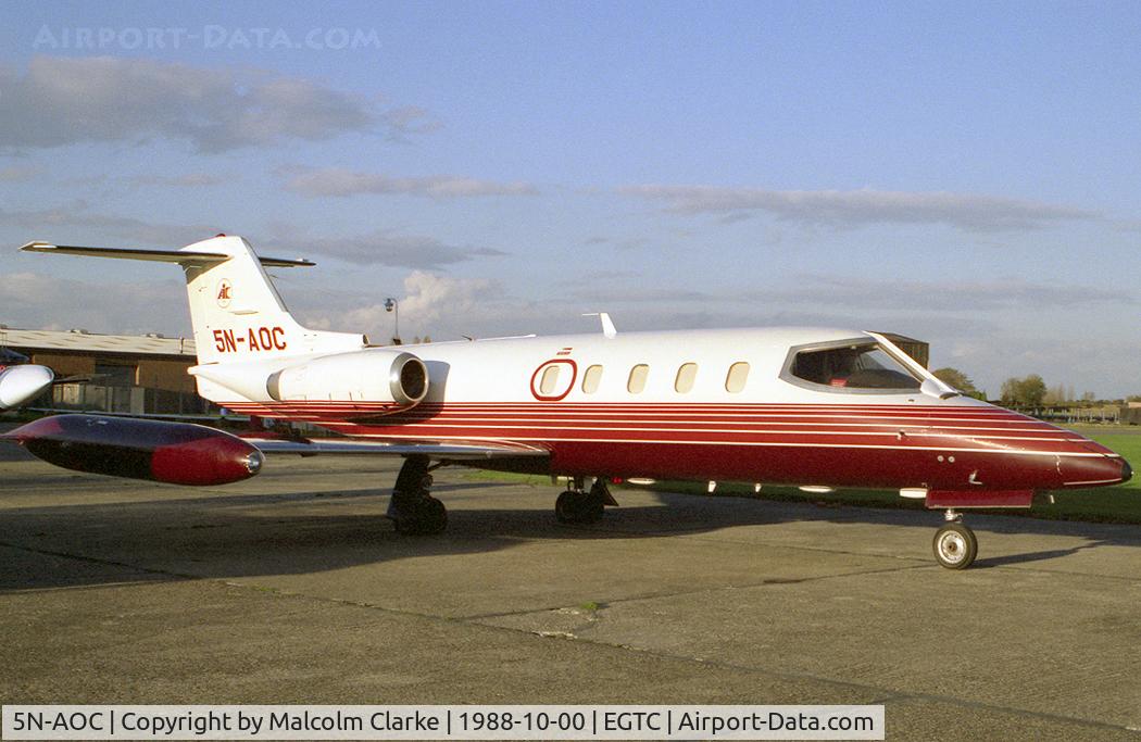 5N-AOC, Gates Learjet 25D C/N 25D-322, Gates Learjet 25D at Cranfield Airfield in 1988.