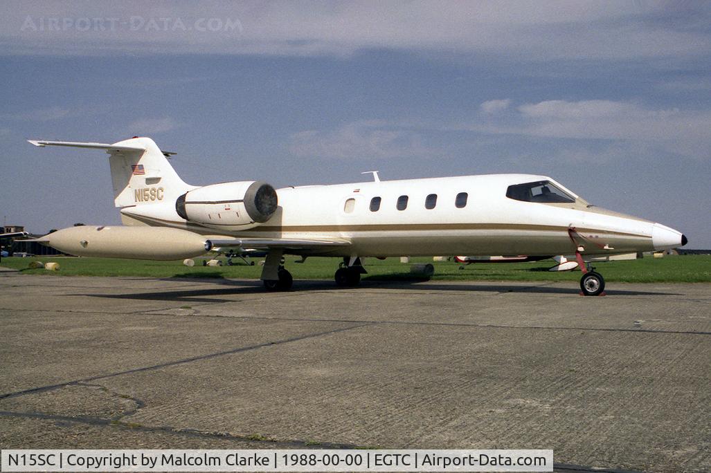 N15SC, 1977 Gates Learjet 35A C/N 139, Gates Learjet 35A at Cranfield Airfield in 1988.