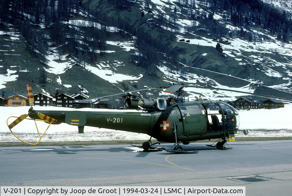 V-201, F+W Emmen SE-3160 Alouette III C/N 1196, one of the Alouette active during the WK94 at Ulrichen