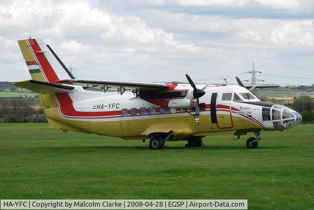 HA-YFC, 1985 Let L-410FG Turbolet C/N 851528, Let L-410FG Turbolet at Peterborough Sibson Airfield in 2008.