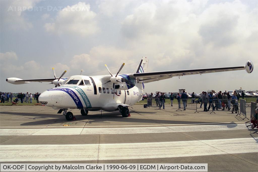 OK-ODF, 1984 Let L-410UVP-E9 Turbolet C/N 841324, Let L-410UVP-E9 Turbolet at Boscombe Down in 1990.