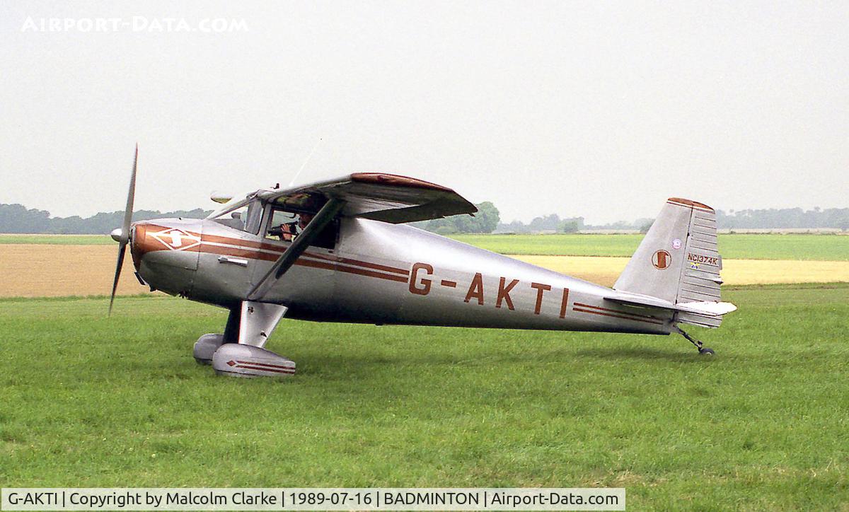 G-AKTI, 1946 Luscombe 8A Silvaire C/N 4101, Luscombe 8A Silvaire at Badminton Air Day, Badminton House in 1989.