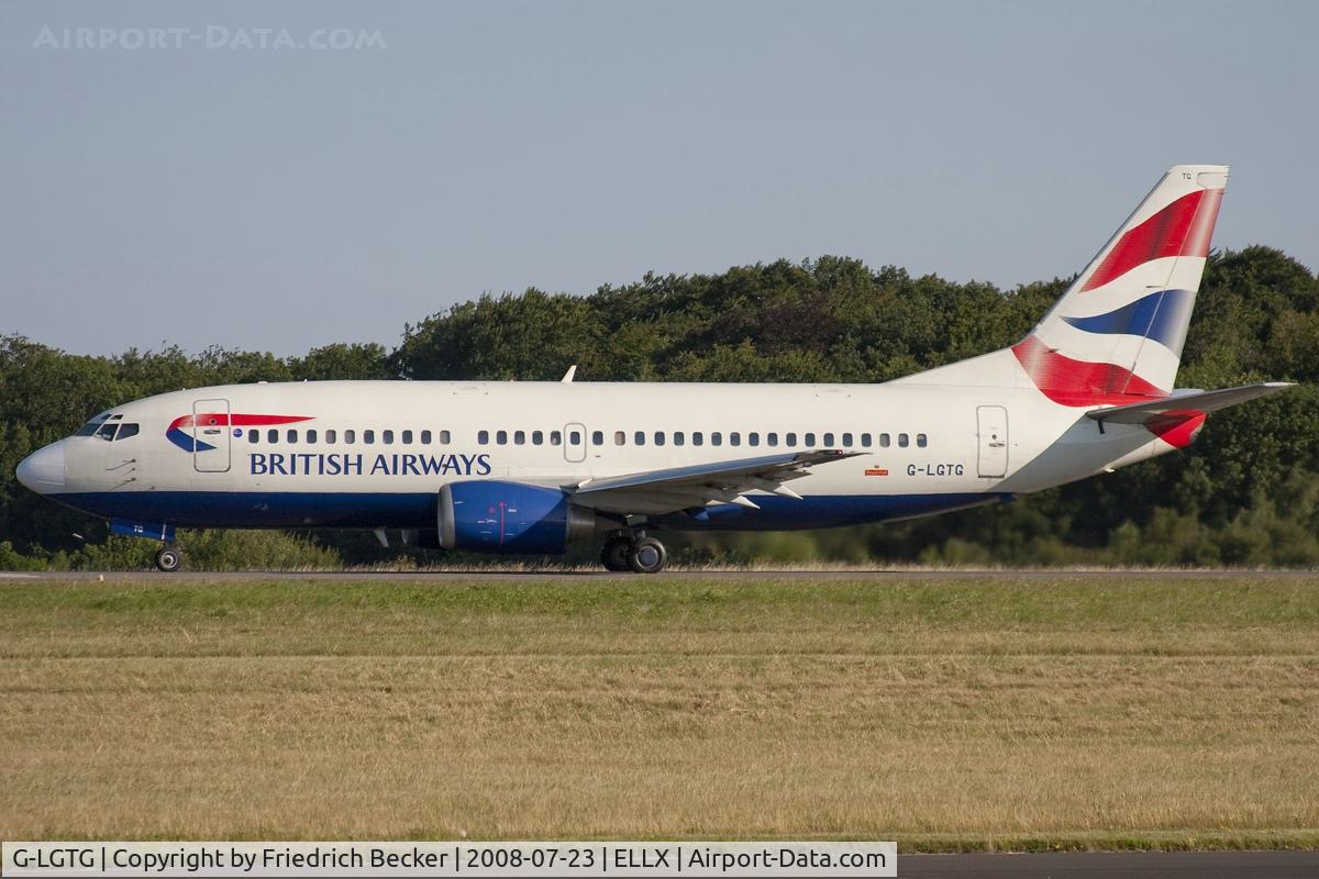 G-LGTG, 1989 Boeing 737-3Q8 C/N 24470, line up for departure to Gatwick