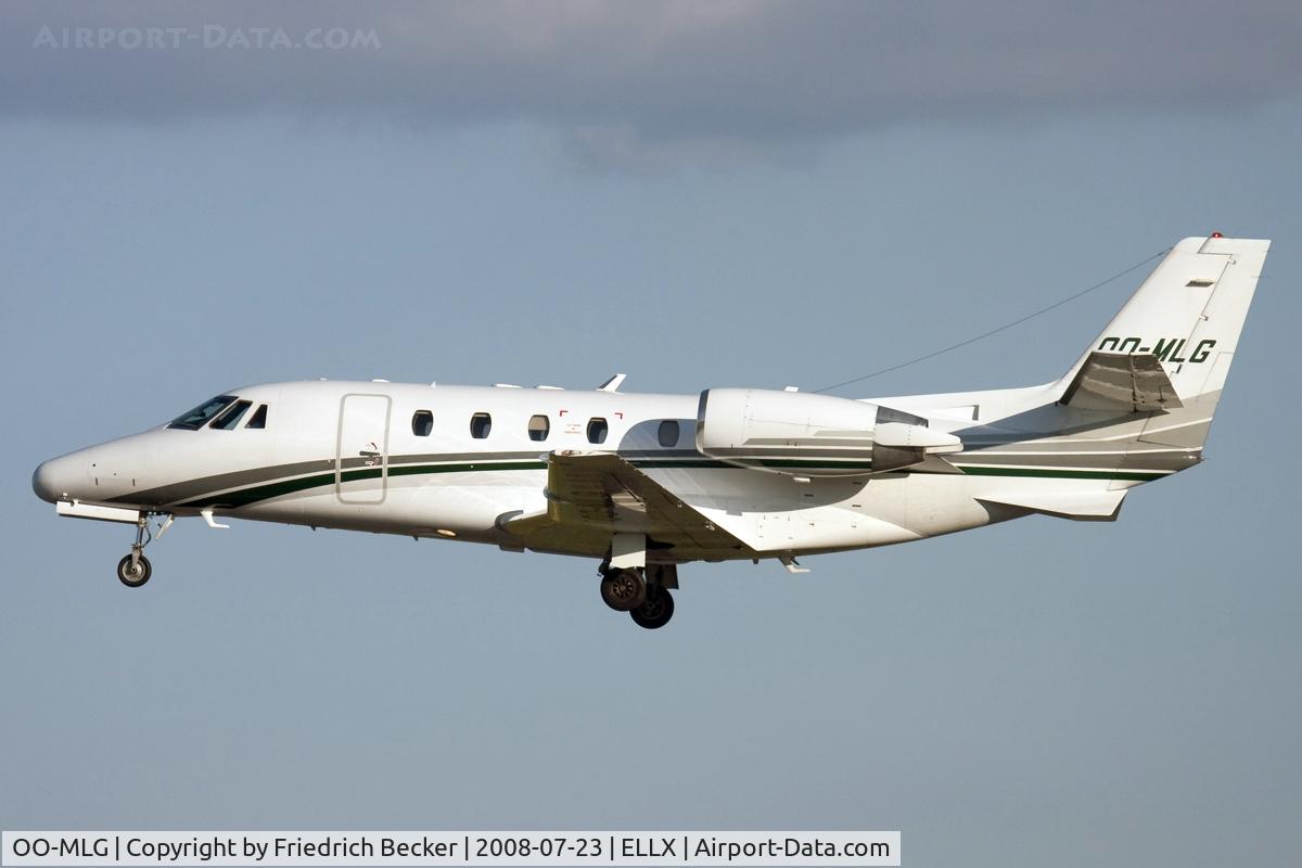 OO-MLG, 1999 Cessna 560 Citation Excel C/N 560-5028, short final at Luxembourg