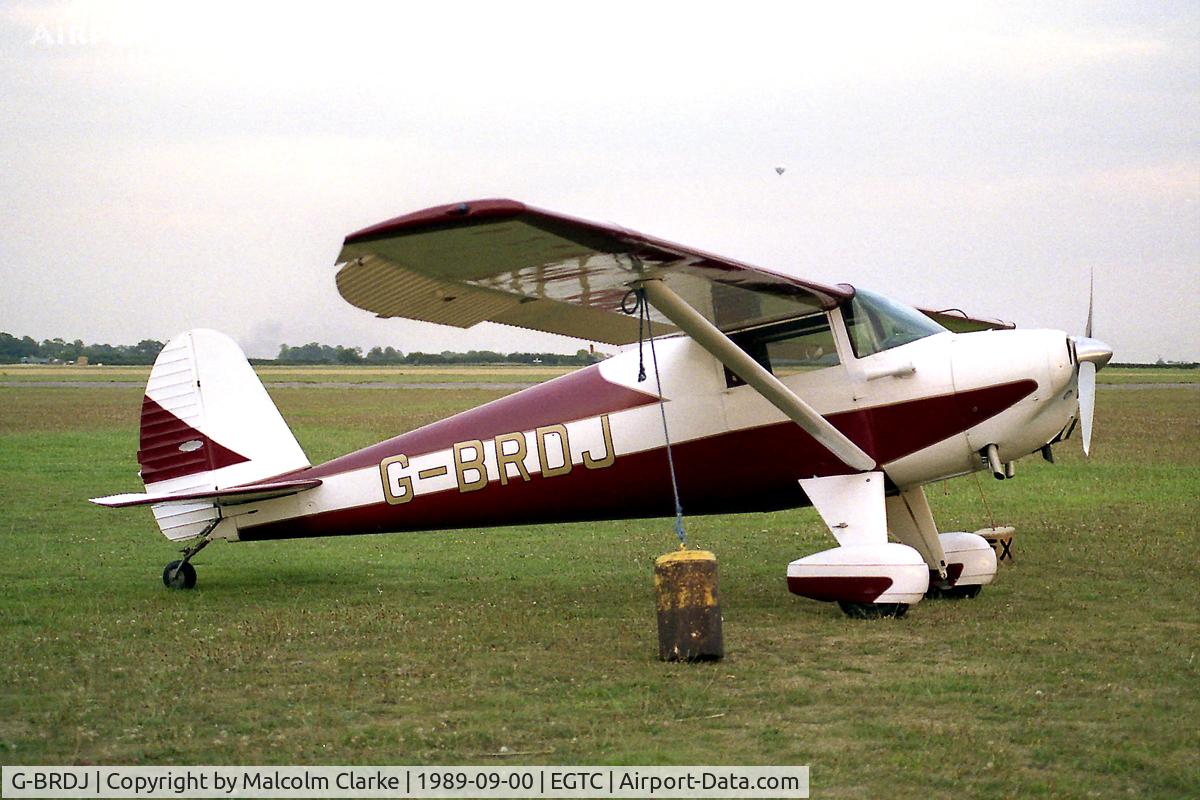 G-BRDJ, 1946 Luscombe 8F Silvaire C/N 3411, Luscombe 8A Silvaire at Cranfield Airfield in 1989.