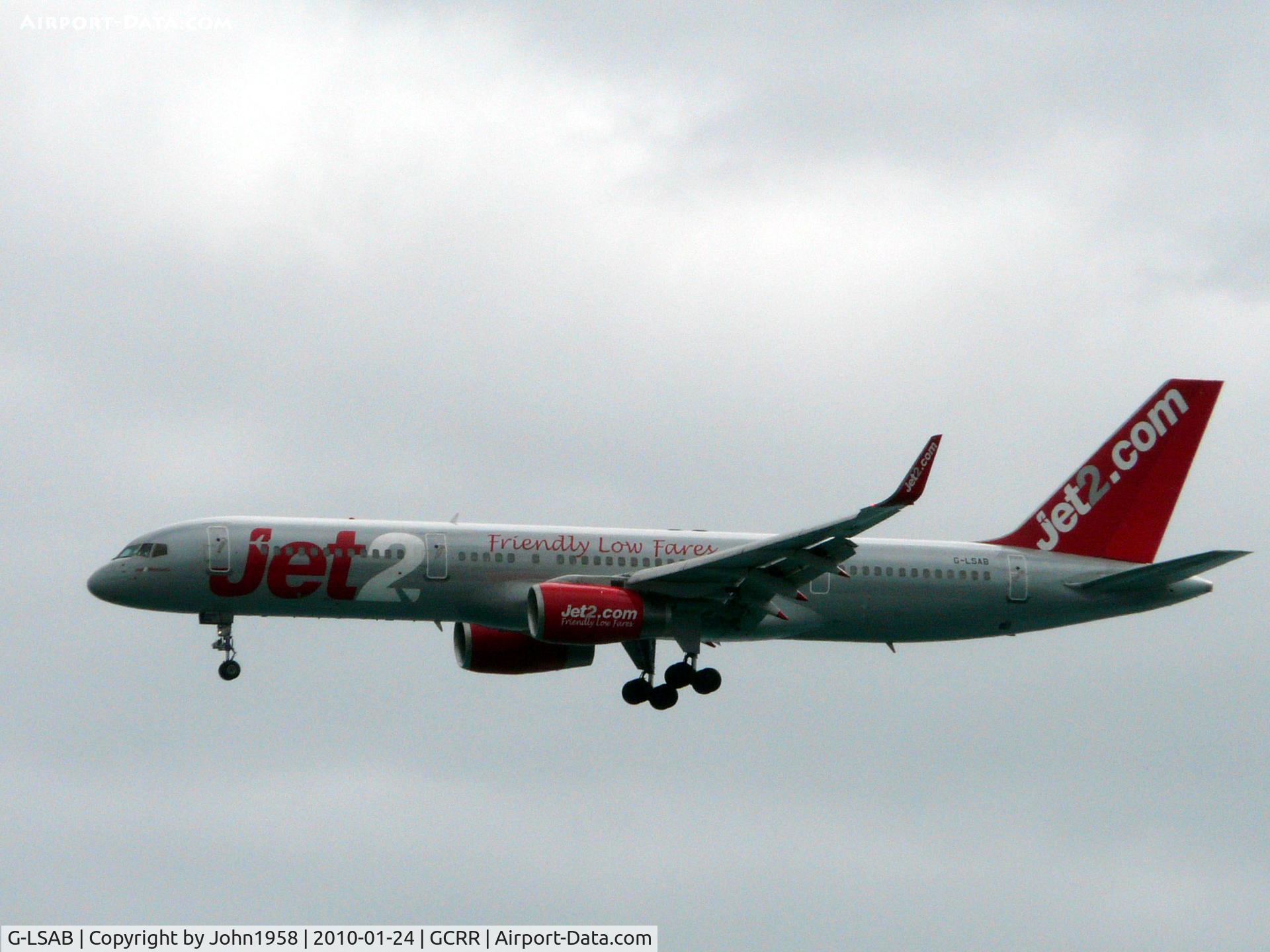 G-LSAB, 1988 Boeing 757-27B C/N 24136, About to land