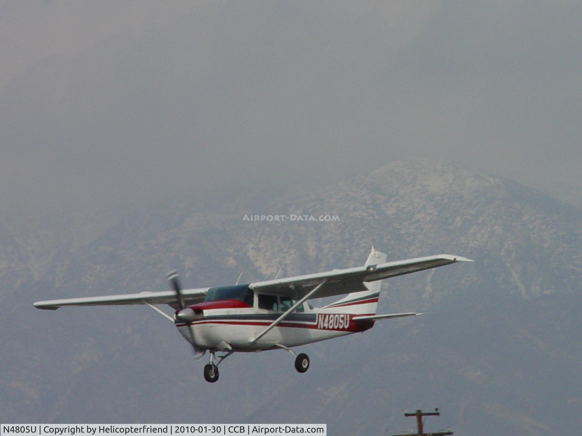 N4805U, 1963 Cessna 210-5(205) C/N 205-0505, On final to runway 24 at Cable
