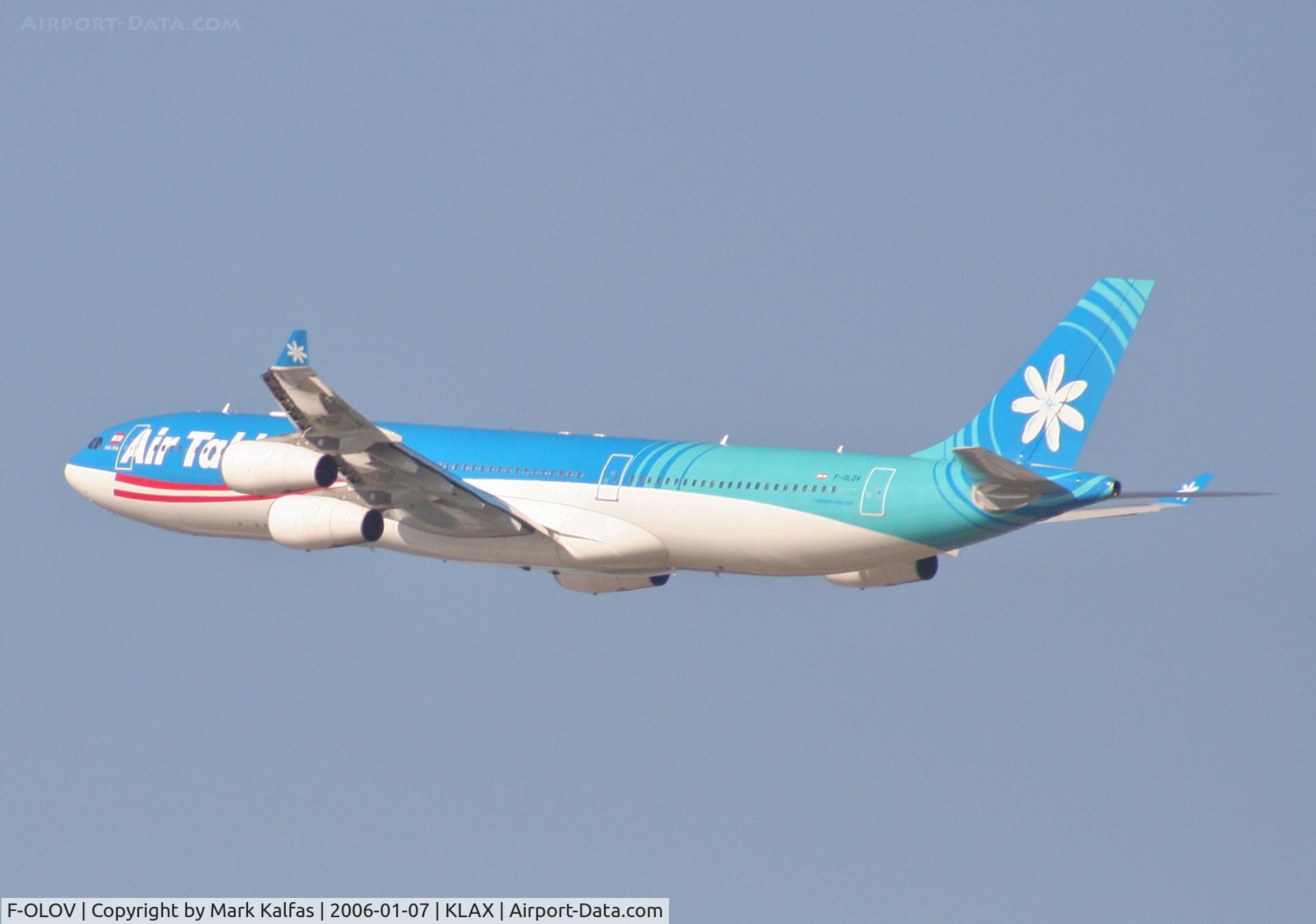 F-OLOV, 2005 Airbus A340-313 C/N 668, Air Tahiti Nui  A340-313, 25R departure KLAX.