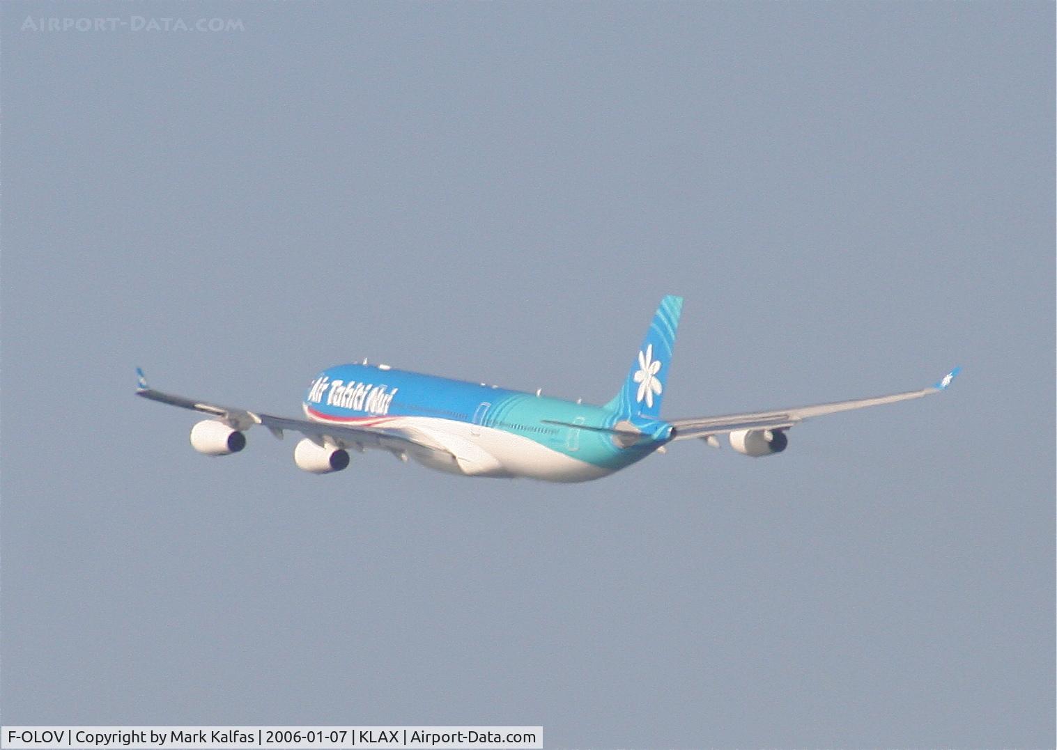 F-OLOV, 2005 Airbus A340-313 C/N 668, Air Tahiti Nui  A340-313, 25R departure KLAX.