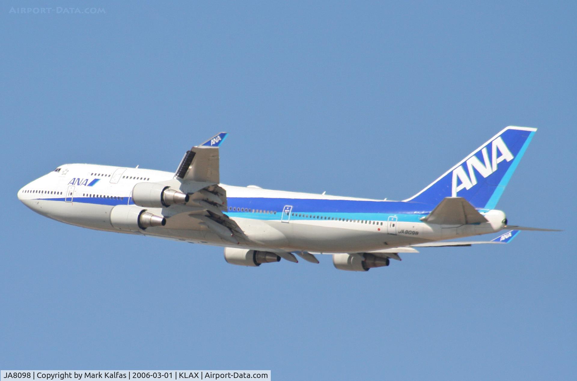 JA8098, 1991 Boeing 747-481 C/N 25207, ANA Boeing 747-481, 25R departure KLAX.