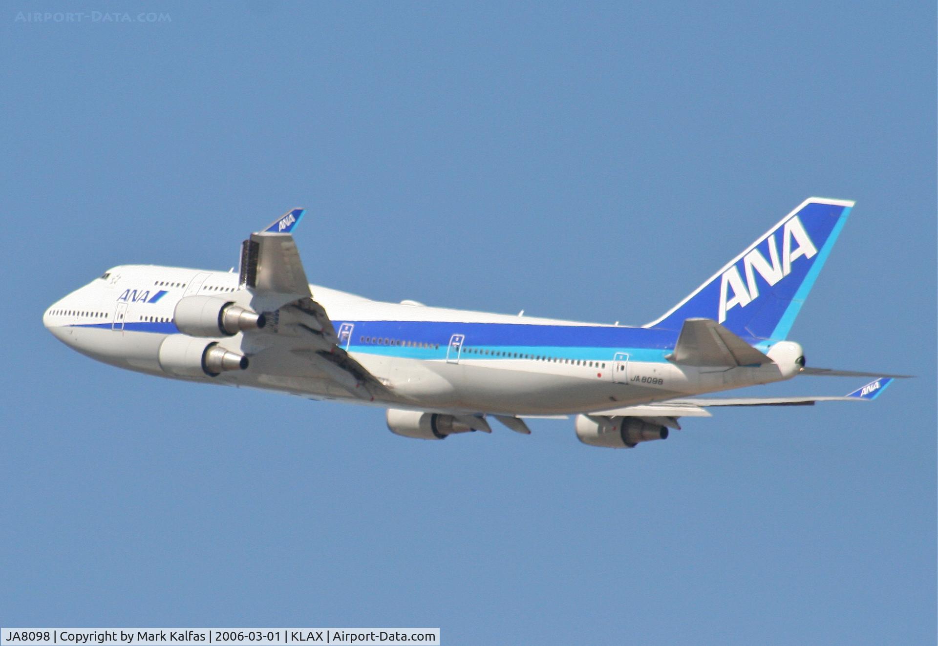 JA8098, 1991 Boeing 747-481 C/N 25207, ANA Boeing 747-481, 25R departure KLAX.