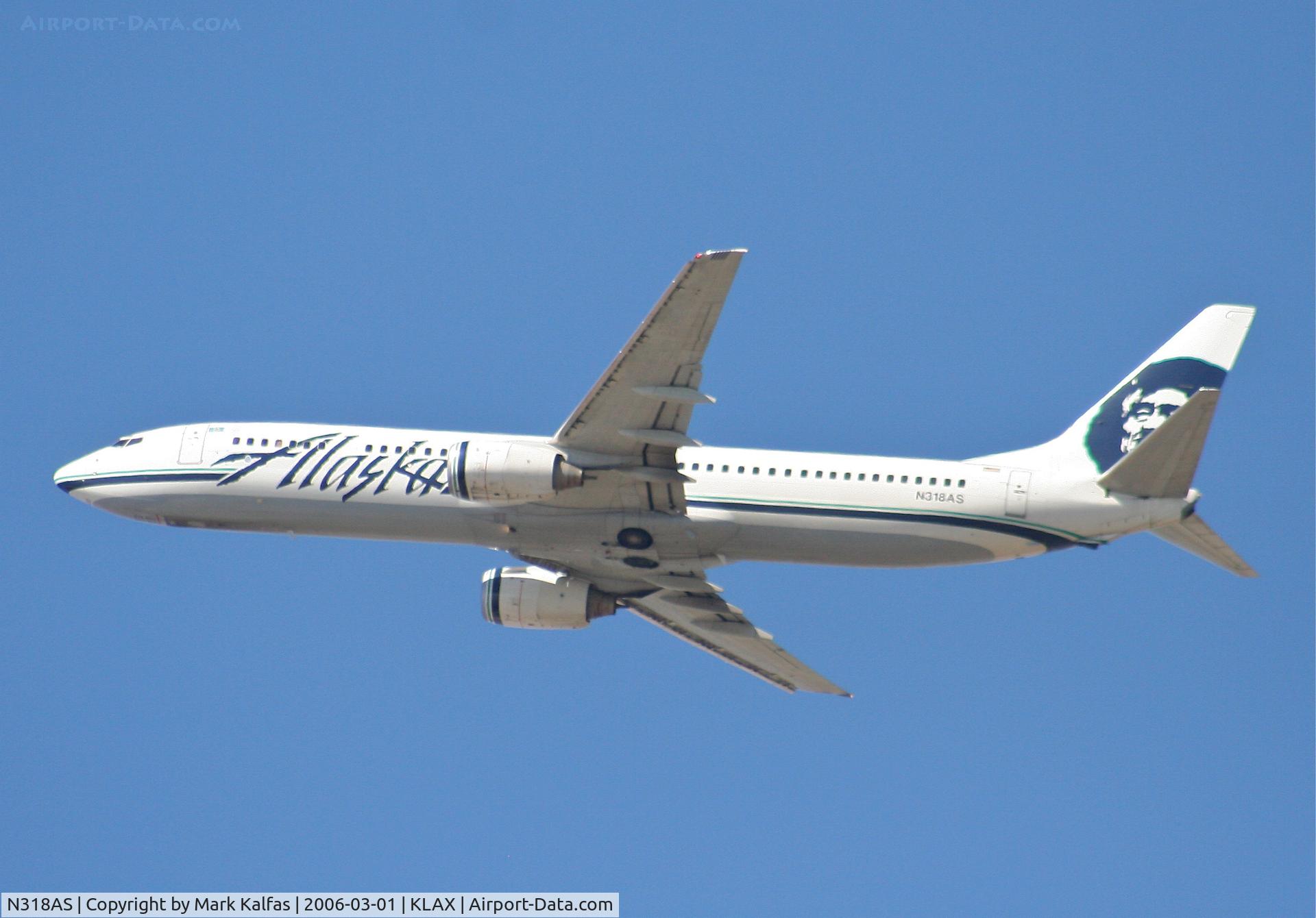 N318AS, 2003 Boeing 737-990 C/N 30018, Alaska Airlines Boeing 737-990, 25R departure KLAX.