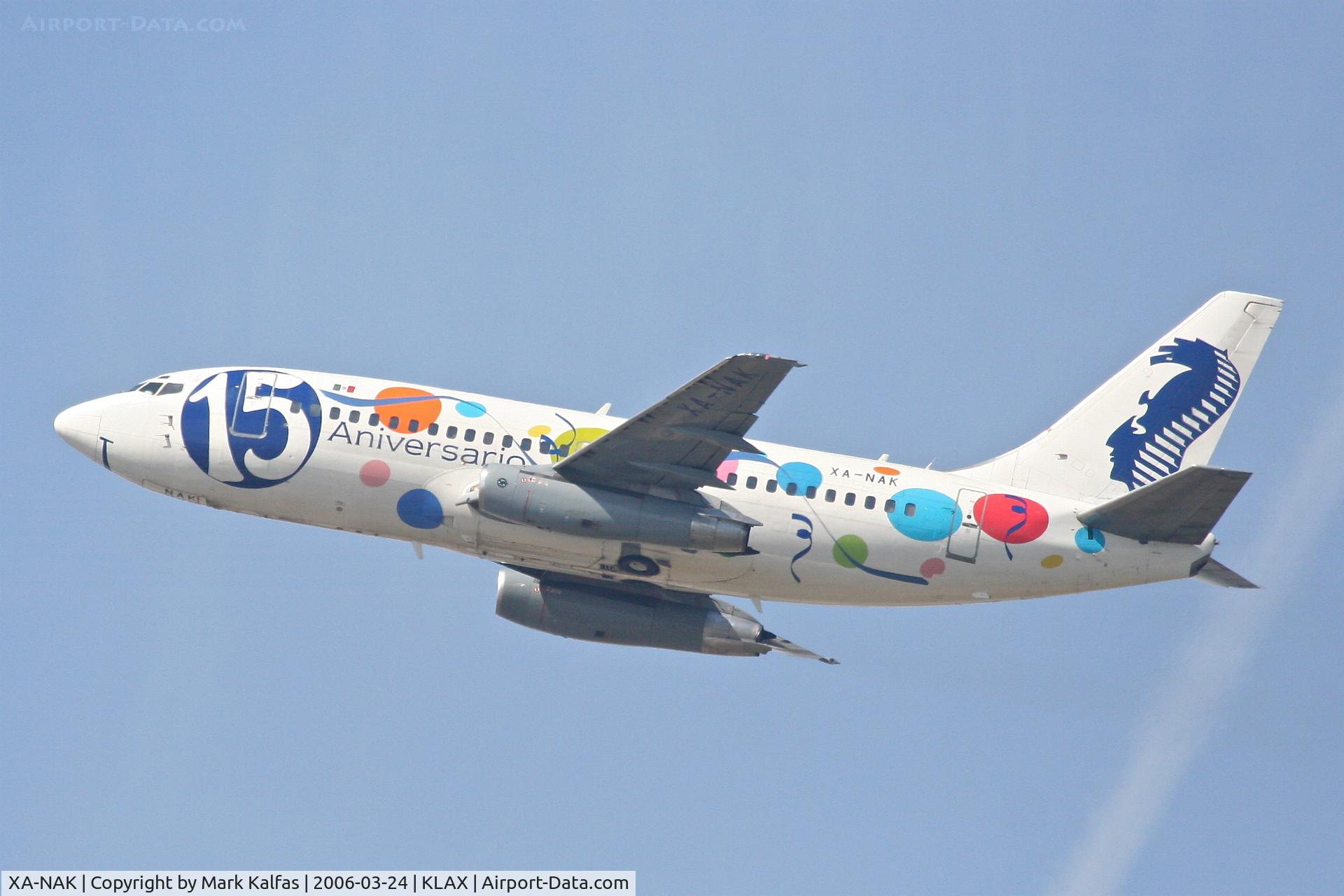 XA-NAK, 1986 Boeing 737-219 C/N 23474, Aviasca Boeing 737-219, 25R departure, KLKAX.