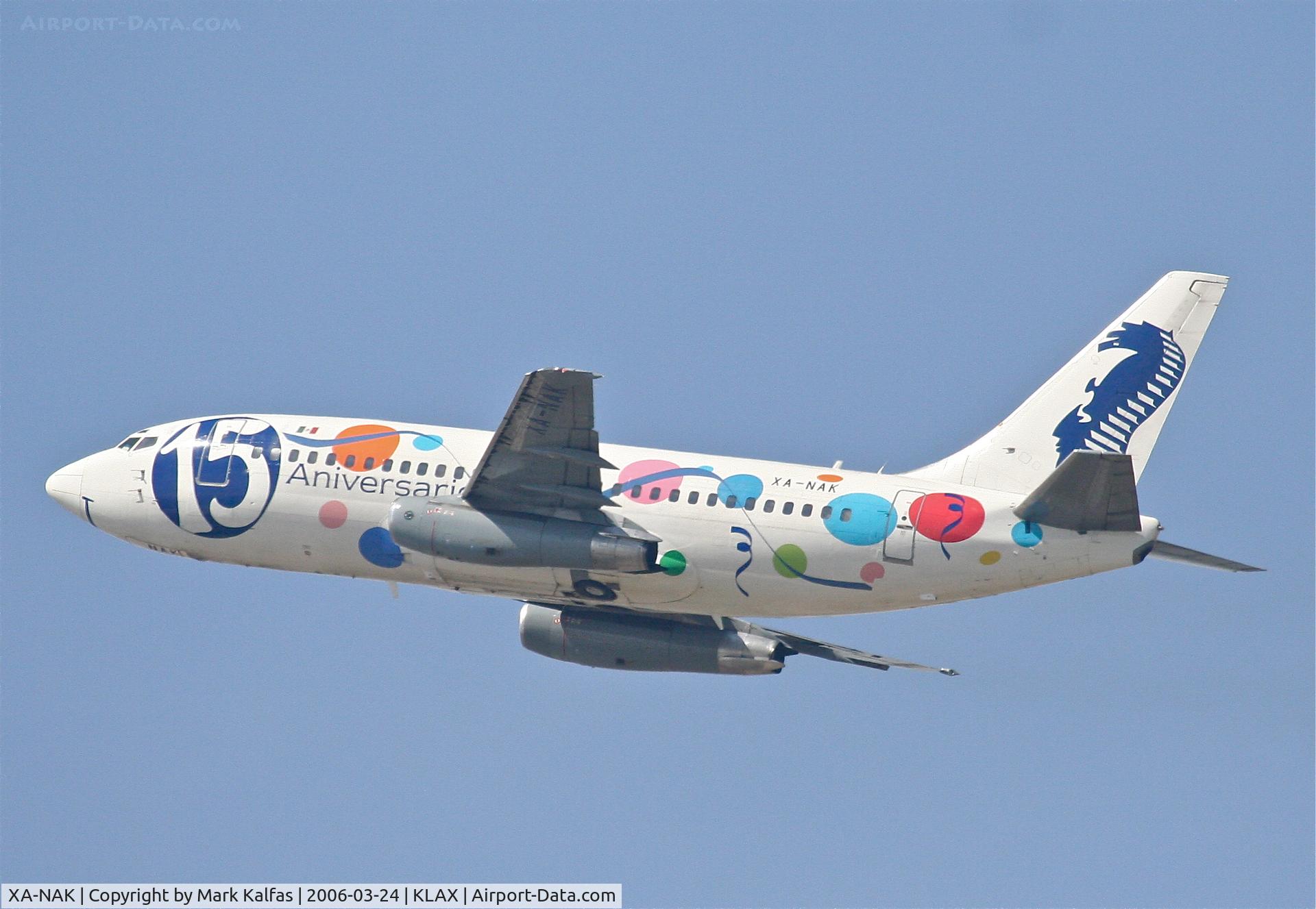 XA-NAK, 1986 Boeing 737-219 C/N 23474, Aviasca Boeing 737-219, 25R departure, KLKAX.
