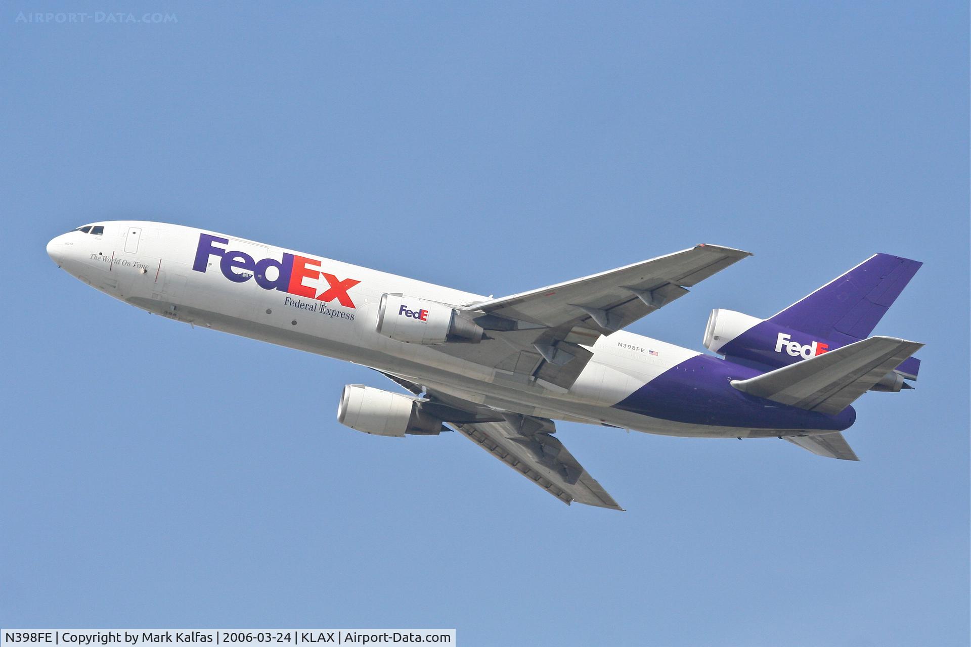 N398FE, 1979 McDonnell Douglas MD-10-10F C/N 46634, FedEX MD-10-10F, 25L departure KLAX.