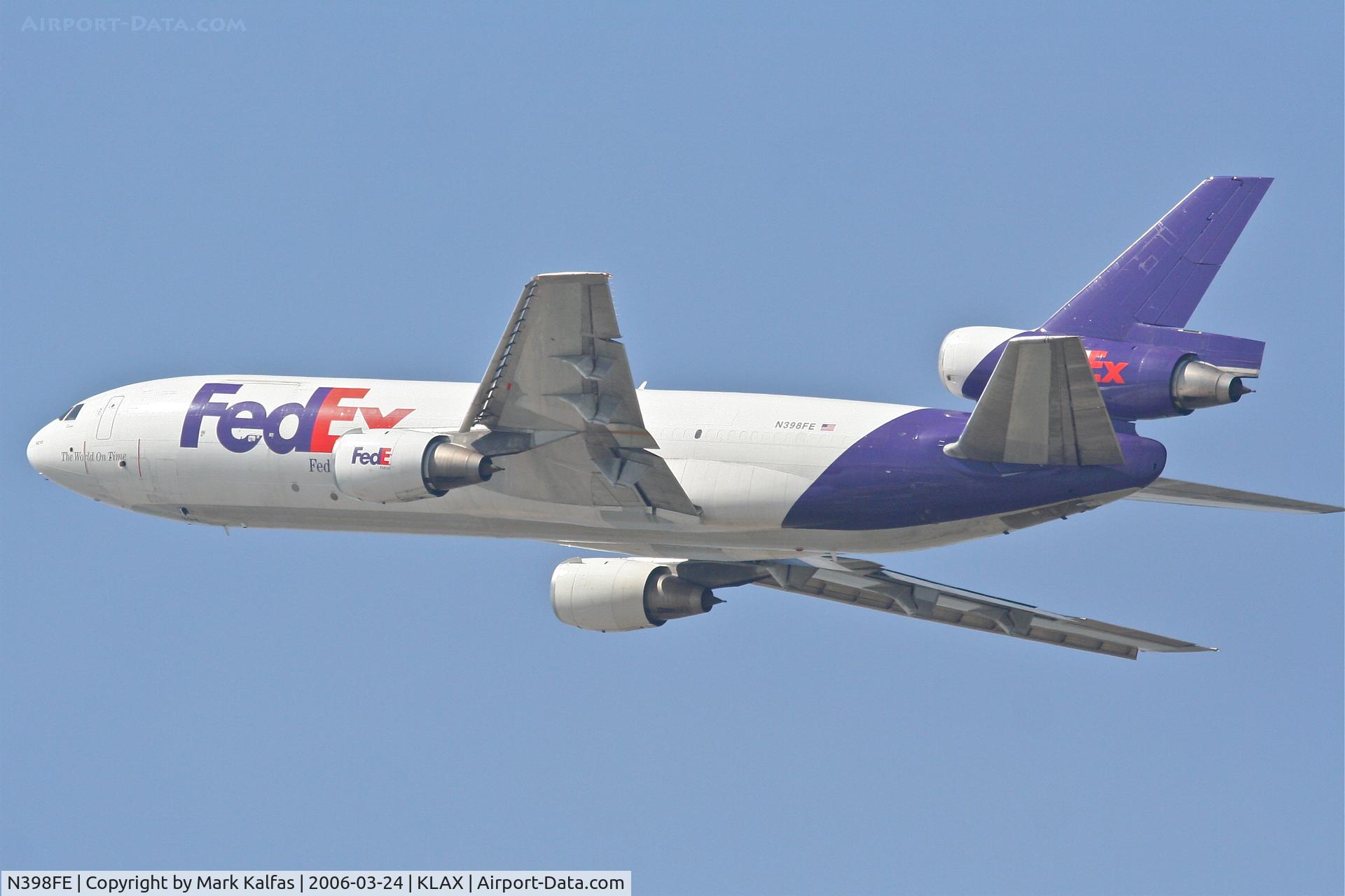 N398FE, 1979 McDonnell Douglas MD-10-10F C/N 46634, FedEX MD-10-10F, 25L departure KLAX.