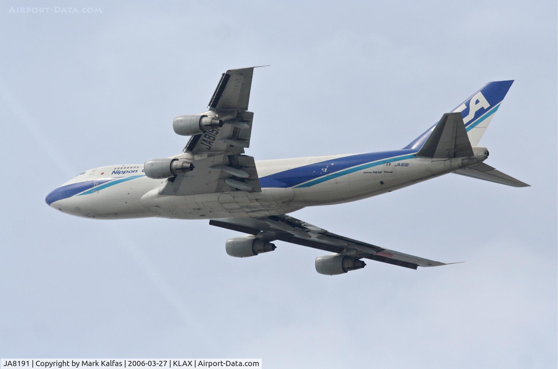 JA8191, 1990 Boeing 747-281F C/N 24576, NCA Boeing 747-281F/SCD cn 24576/818, 25L departure KLAX.