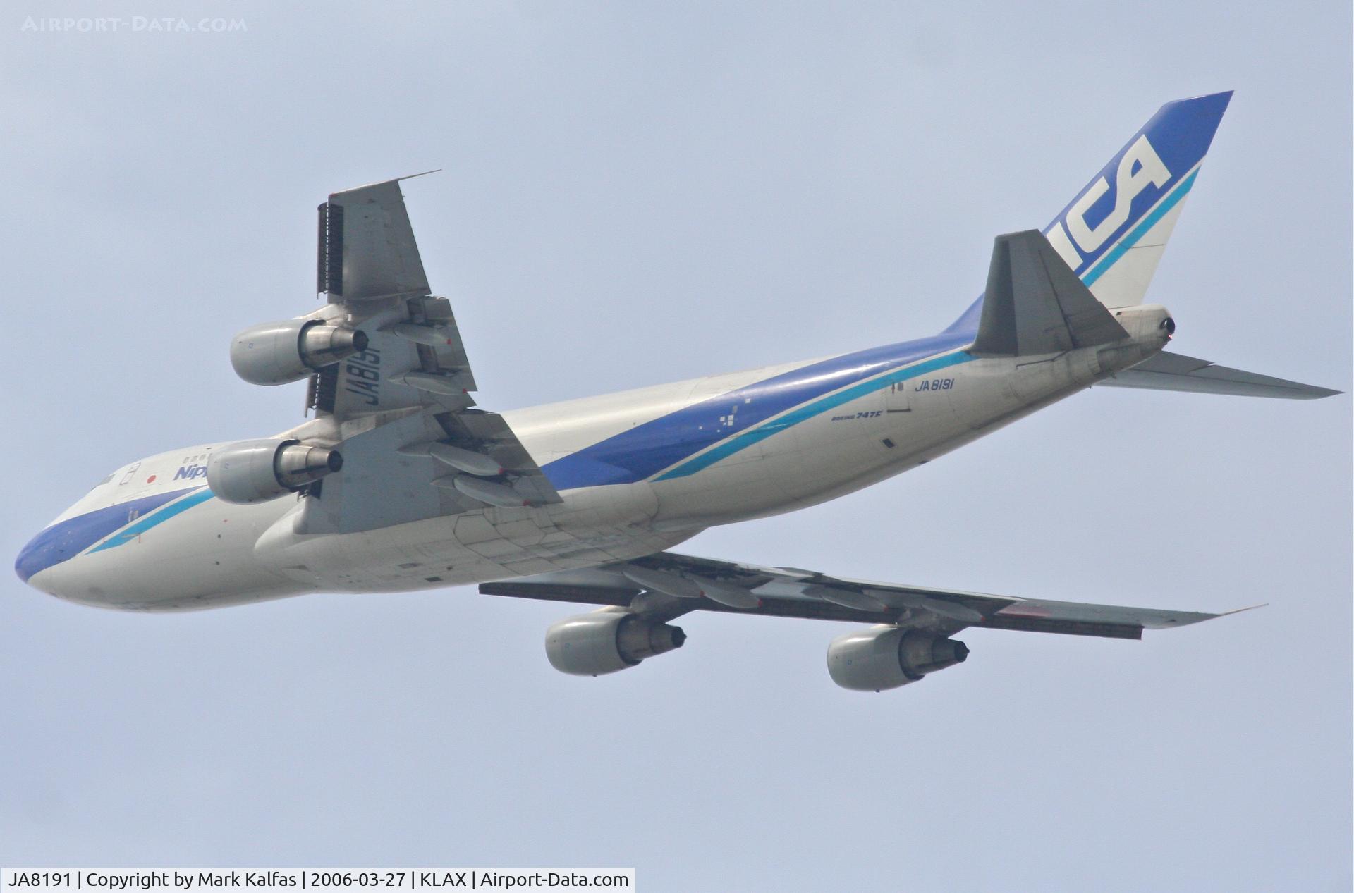 JA8191, 1990 Boeing 747-281F C/N 24576, NCA Boeing 747-281F/SCD cn 24576/818, 25L departure KLAX.