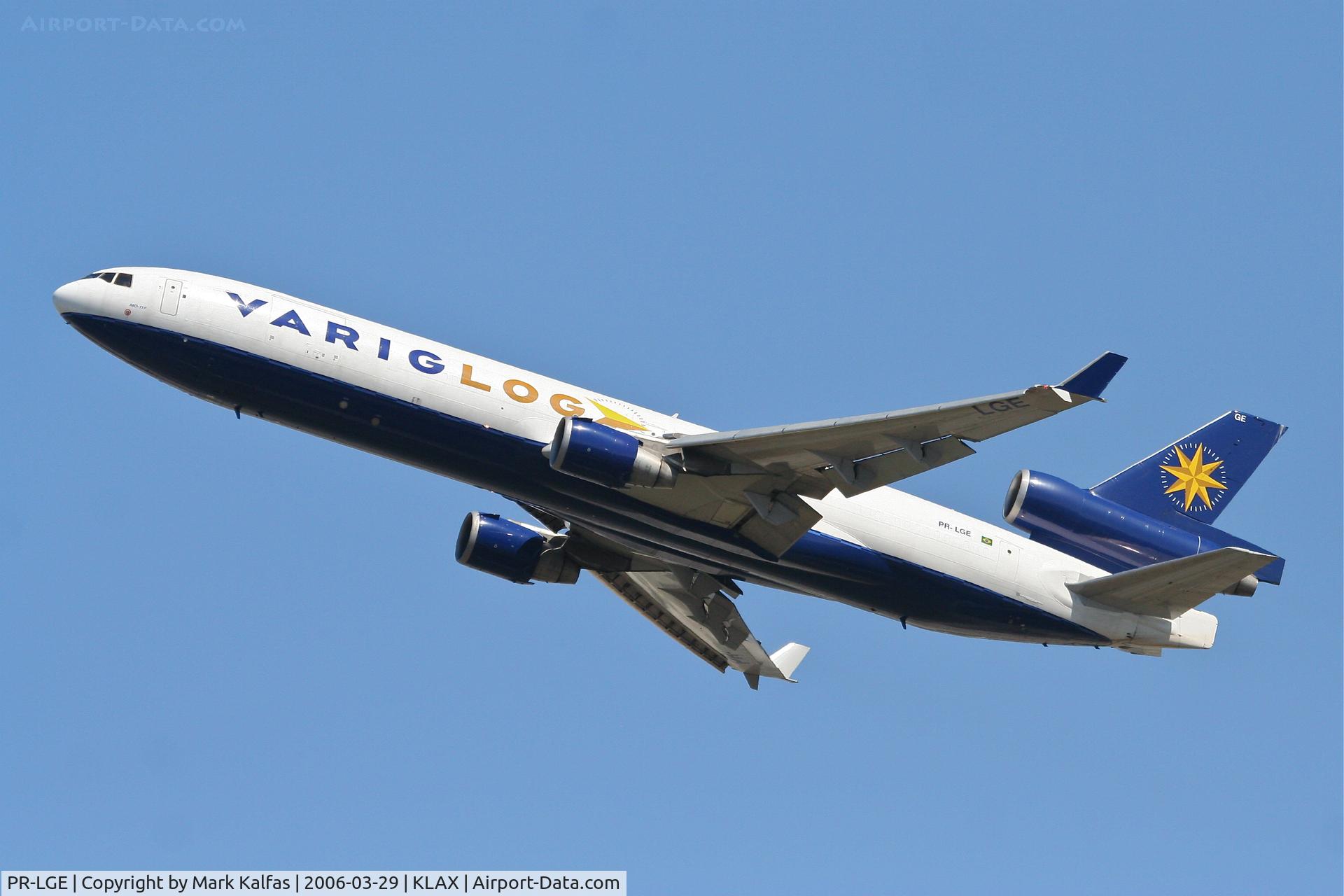 PR-LGE, 1992 McDonnell Douglas MD-11F C/N 48410, Varig LOG Mcdonnell Douglas MD-11F, Departing 25L KLAX.