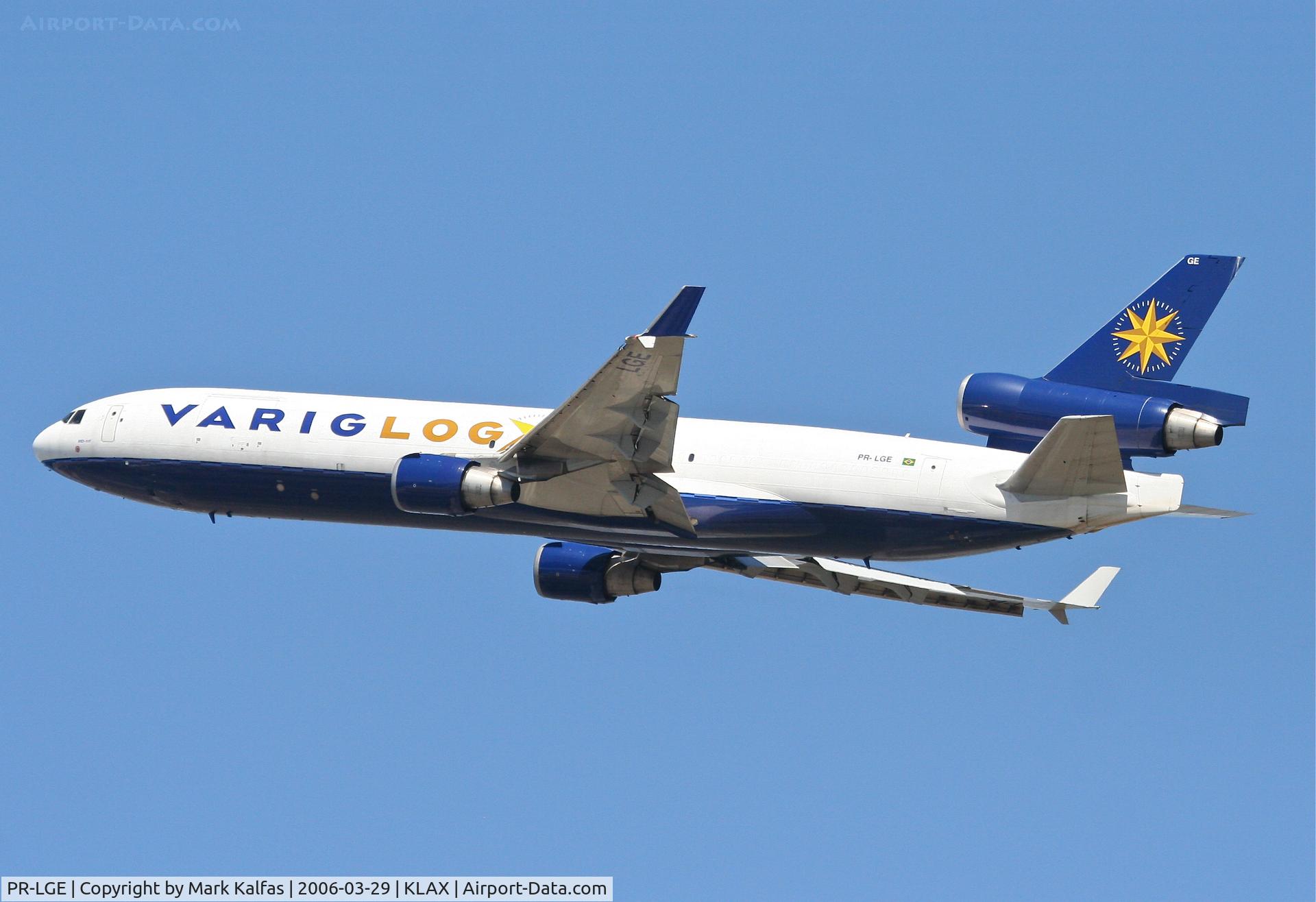 PR-LGE, 1992 McDonnell Douglas MD-11F C/N 48410, Varig LOG Mcdonnell Douglas MD-11F, Departing 25L KLAX.