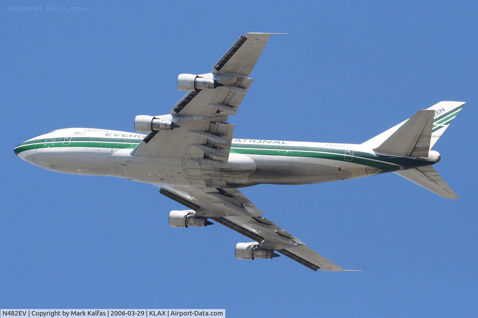 N482EV, 1973 Boeing 747-212B C/N 20713, Evergreen International Boeing 747-212B, 25L departure KLAX.