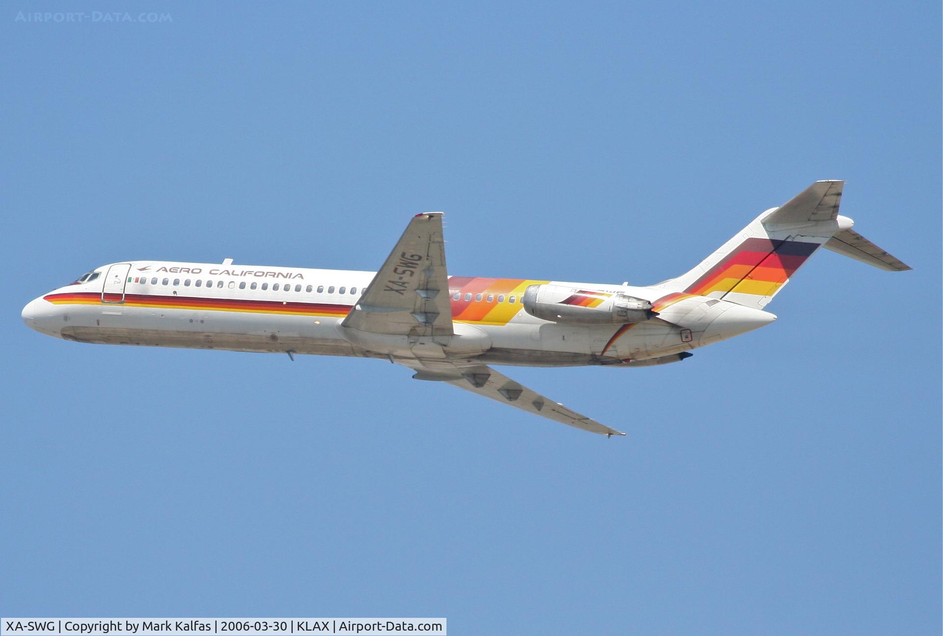 XA-SWG, Douglas DC-9-32 C/N 47230/395, Aero California McDonnell Douglas DC-9-32, 25R departure KLAX.