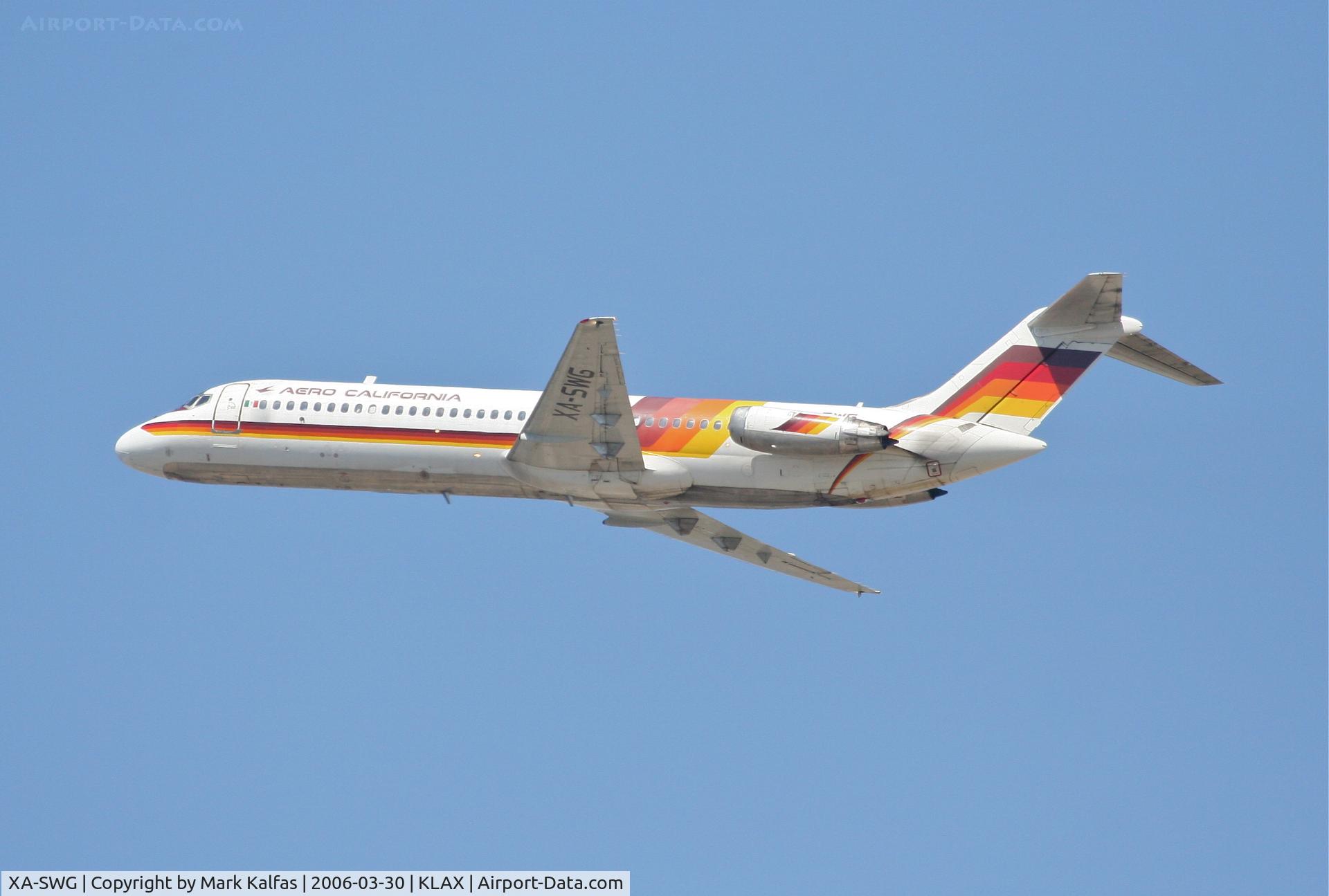 XA-SWG, Douglas DC-9-32 C/N 47230/395, Aero California McDonnell Douglas DC-9-32, 25R departure KLAX.