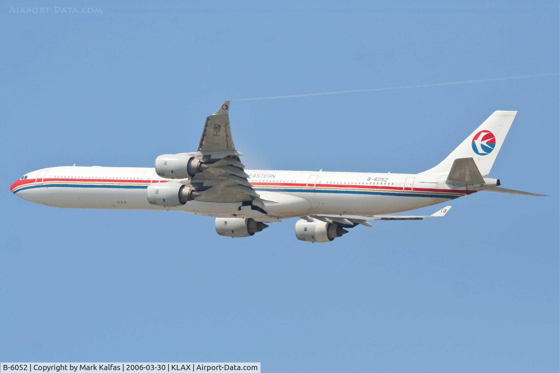 B-6052, 2003 Airbus A340-642 C/N 514, China Eastern A340-642 , 25R departure KLAX.