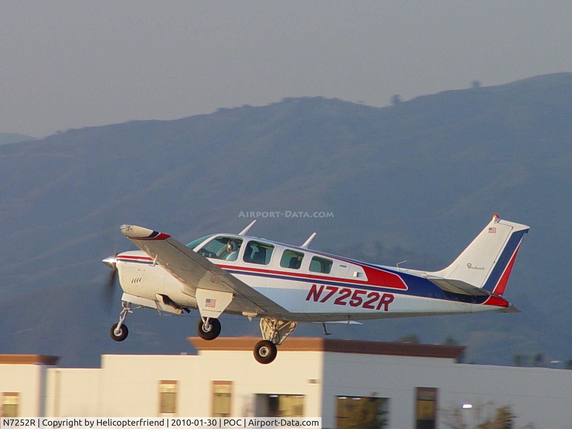 N7252R, 1974 Beech A36 Bonanza 36 C/N E-625, Westbound and wheels coming up