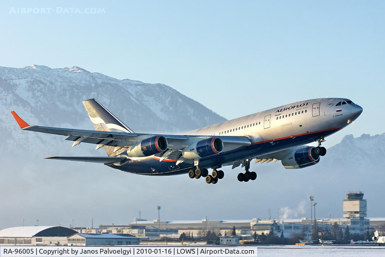 RA-96005, 1991 Ilyushin Il-96-300 C/N 74393201002, Aeroflot Ilyushin IL96-300 take-off in LOWS/SZG