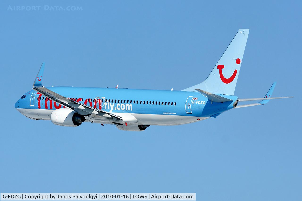 G-FDZG, 2008 Boeing 737-8K5 C/N 35139, Thomsonfly Boeing B737-8K5 after take off in LOWS/SZG