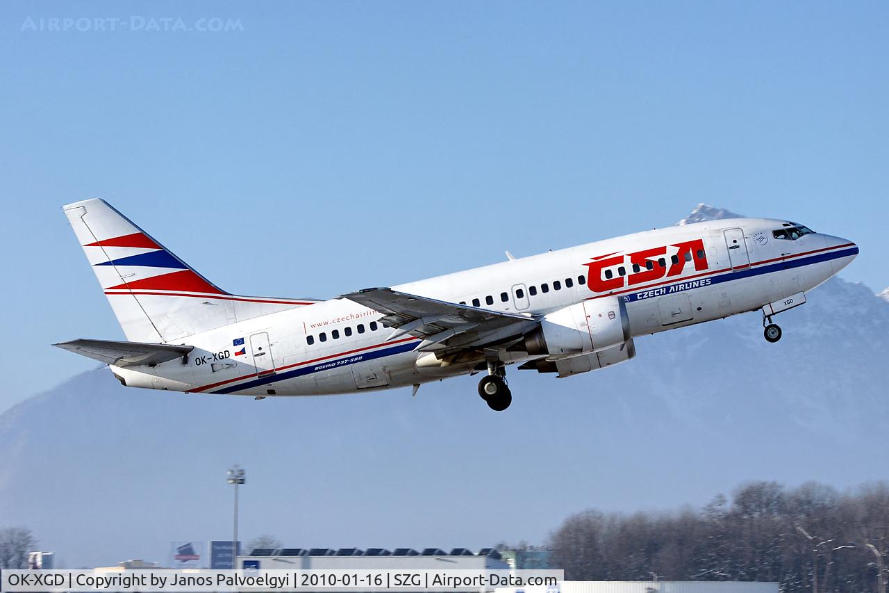 OK-XGD, 1992 Boeing 737-55D C/N 26542/2337, CSA Czech Airlines Boeing B737-55S after take off